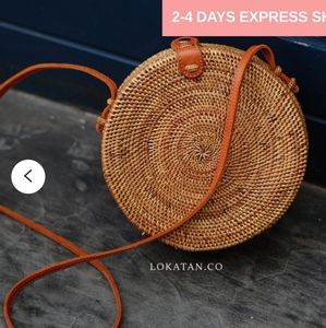 Round Bali Rattan Bag